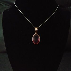 Gold Plated Ruby Pendant